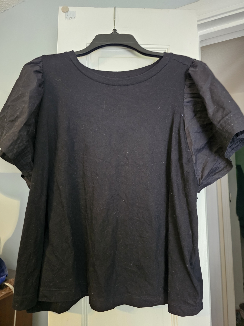 4/$25 Old Navy Black Puff Sleeve Short Sleeve Tee